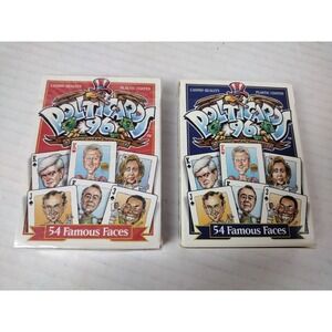 2 packs of Vintage POLITICARDS 96 54 Famous Faces Political Playing Cards